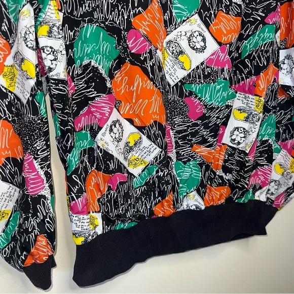 Vintage Shapely Abstract Pullover Jacket Shirt w/Shoulder Pads Made in USA Med - Picture 7 of 10
